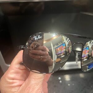 Ray-Ban Black Rimmed Mirrored Sunglasses